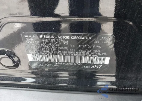 2019 Mitsubishi Outlander Sport 2.0 Es/2.0 Le/2.0 Sp from USA, damaged, VIN JA4AP3AU8KU004080